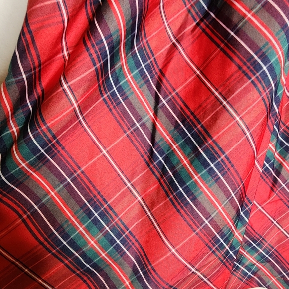 Max Studio Kids Red Christmas Plaid Sateen Dress Velvet Bow Size 6 New - Picture 8 of 14